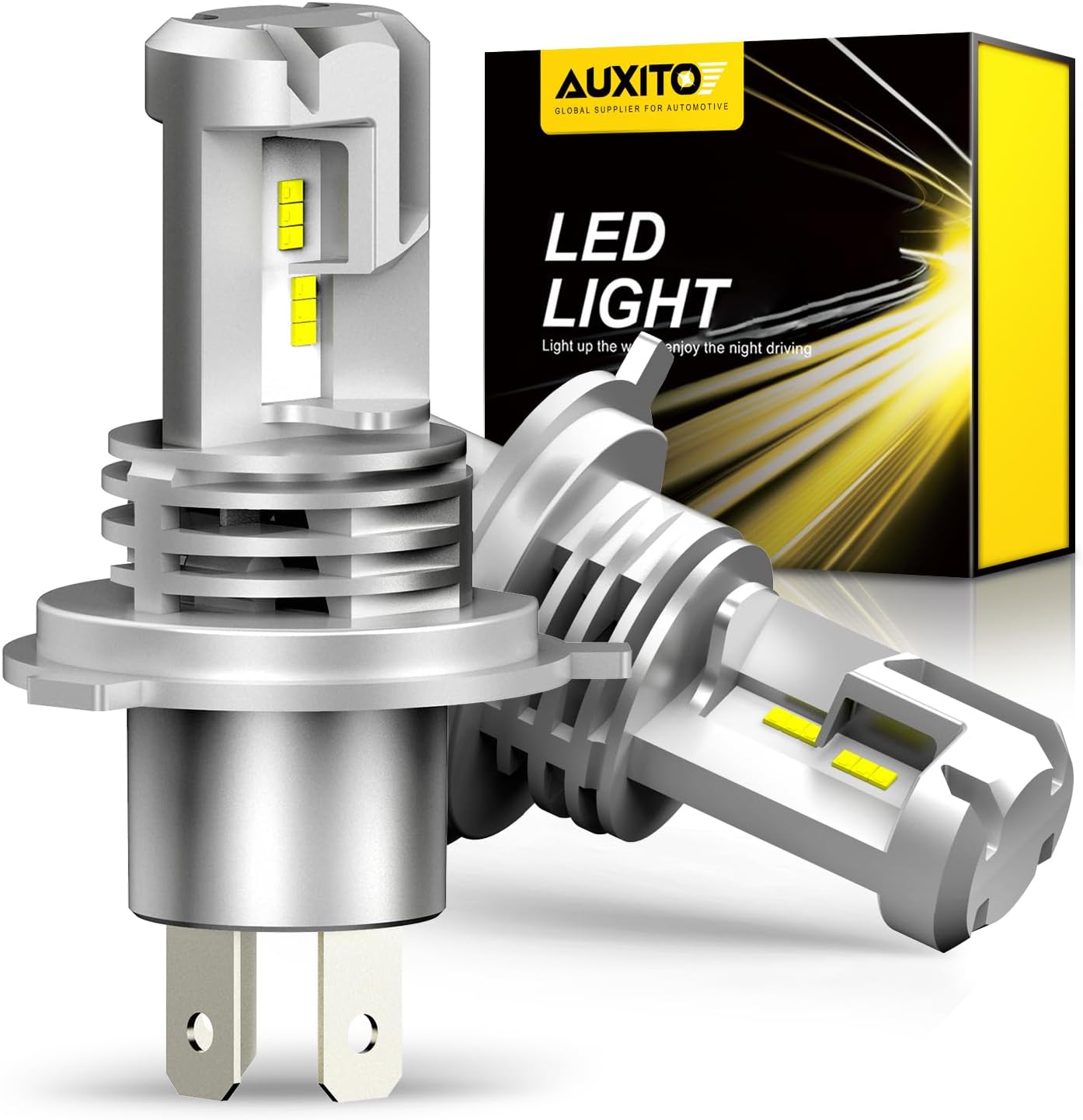 楽天STARFORDAUXITO H4 Hi/Lo LEDヘッドライト 車用 新基準車検対応 ZES LEDチップ搭載 3倍明るさUP ほぼ純正ハロゲンサイズの登場 高輝度 6500K 12V車対応（ハイブリッド車・EV車対応） 定電流回路搭載 長寿命 高速回転冷却ファン付け 放熱性抜群 静音 光軸調整フリー 2個入り ホワイト