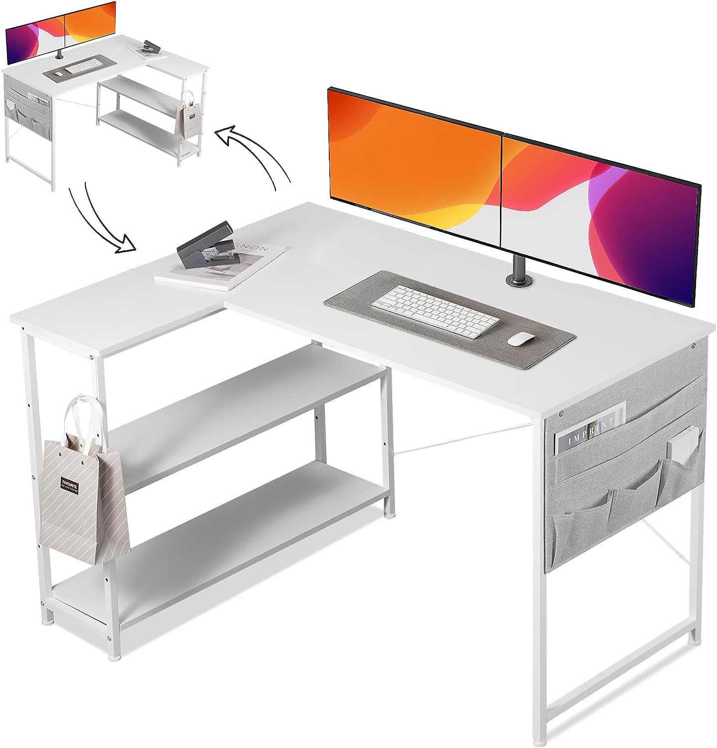 YeTom l字デスク ゲーミングデスク デ