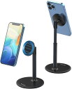 Ulanzi スマホスタンド 卓上 Magsafeスタンド 携帯スタンド マグネット式スマホスタンド 自由回転可能 横置き 縦置き 携帯ホルダー マ グネットシール付き 高度調整可能 充電スタンド片手操作 MagSafe スマホホルダー アルミ製 スマホ置き台iphone14/13/12シリーズ専用(2)