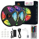 LEDテープライト RGBテープ SMD5050 10m 300LED 44キーリモコン LEDテープ ストリップライト ledライト DIY 防水防塵 両面テ...