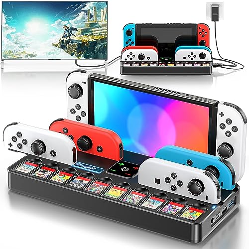 Switch TV ドック HDMI変換/TVモード/テーブルモード/4K&1080P解像度 Joy-Con充電器 4台同時充電 USBポート3.0搭載 1…