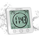 【当店限定!エントリーでポイント10倍】デジタル時計 防水「防滴型」 タイマー 温湿度計 半身浴クロック お風呂時計 温度計 湿度計 熱中症 壁掛け 卓上置き マグネット 吸盤 浴室 バス 洗面所 キッチン 中庭 ルーム シャワー用(ホワイト)GXSTWU