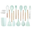 hiino kano キッチンツール セット 調理器具 製菓器具 台所用品 耐熱シリコン 木製ハンドル 食洗機対応 和洋中料理に適用 抗菌 傷つかない フライ返...