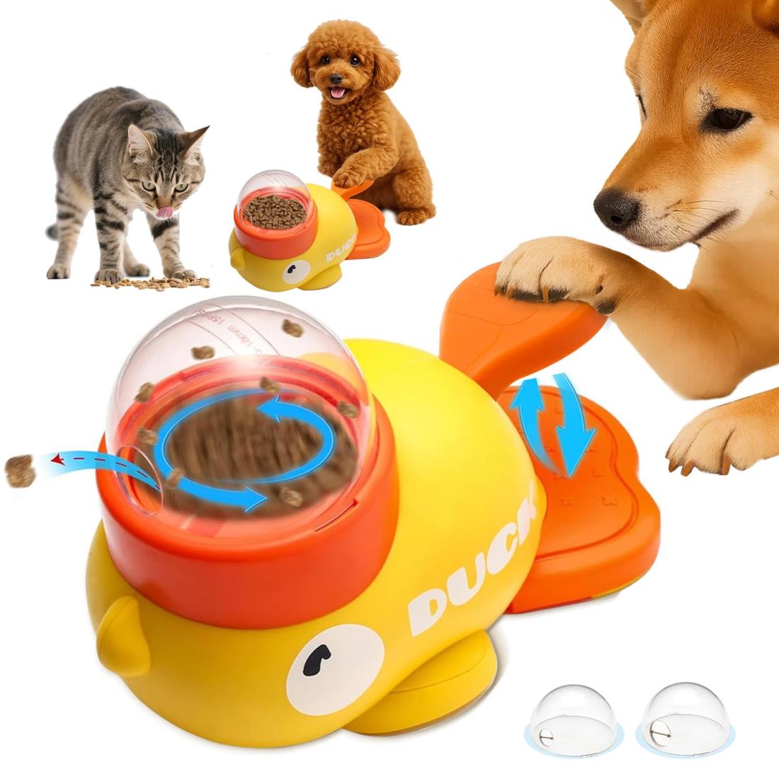 Minezaki 知育玩具 犬 おやつ おもちゃ【 ペット 知育おもちゃ 給餌器 2in1】猫 犬 おもちゃ 知育 押すとおやつが出る 犬 おもちゃ 早食い防止...