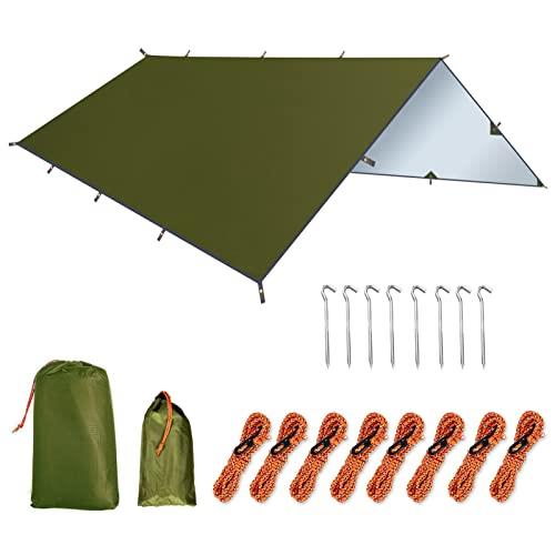 Unigear 防水タープ キャンプ タープ テント 軽量 日除け 高耐水加工 紫外線カット 遮熱 サンシェルター ポータブル 天幕 シェード アウトドア 収納ケース付 2-6人用 4サイズ