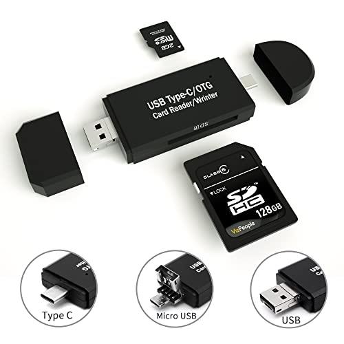 【Type-C/Micro usb/USB 3in1】メモリカードリーダー SDメモリーカードリーダー USBマルチカードリーダー OTG SD/Micro SDカード両対応 多機能 データ転送 Type-C/Micro usb/USB接続 パソコン/タブレット/Windows/Macbook/Xperia/Samsung/Huawei/Android対応