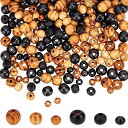 【当店限定!エントリーでポイント10倍】PH PandaHall 約600個 ナチュラル木製ビーズ ブラック染め オリジナル木製ビーズ ブレスレット ネックレス ジュエリー作り ホーム パーティー デコレーション ガーランド作り 6mm 8mm 10mm