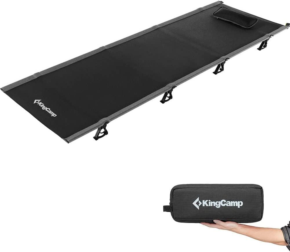 KingCamp キャンプコット 超軽量 アウトドアベッド 折りたたみ 簡易ベッド 静音 コンパクト 収納バッグ付き キャンプ 防災 車中泊 テント用 190×64×12cm