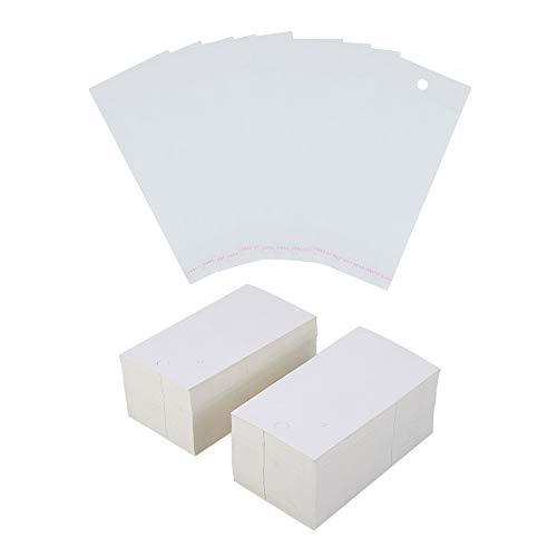 PH PandaHall 約200セット/箱 90x50mm 台紙 透明OPP袋 テープ付 80x60mm（実用 ジュエリー用 収納袋 ク..