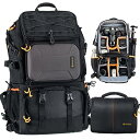 【当店限定!エントリーでポイント10倍】TARION Pro PB-01 カメラバッグ ショルダーバッグ付属 カメラバックパック 2気室 プロ級 一眼レフバッグ カメラバック 登山 パソコン収納スペース付き 三脚運搬 撥水 レインカバー付き