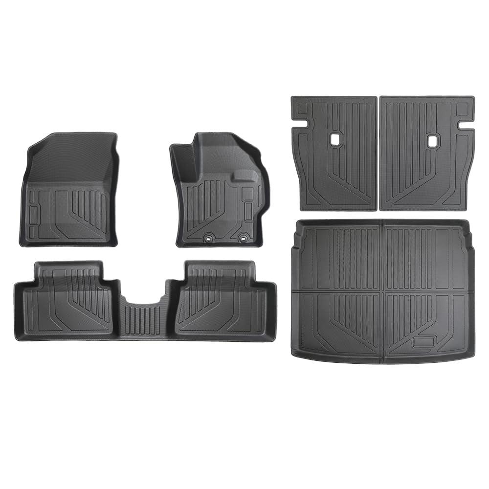 Energyywing トヨタ ヤリスクロス専用 3Dフロアマット 6点セット（2020年8月～現行モデル対応）｜前席&2列目+ラゲッジマット+シートバックマット 防水・防滑・防汚でTPE素材製 抗菌加工 TOYOTA YARIS CROSS 車種専用設計 簡単取り付け カー用品 車内マット