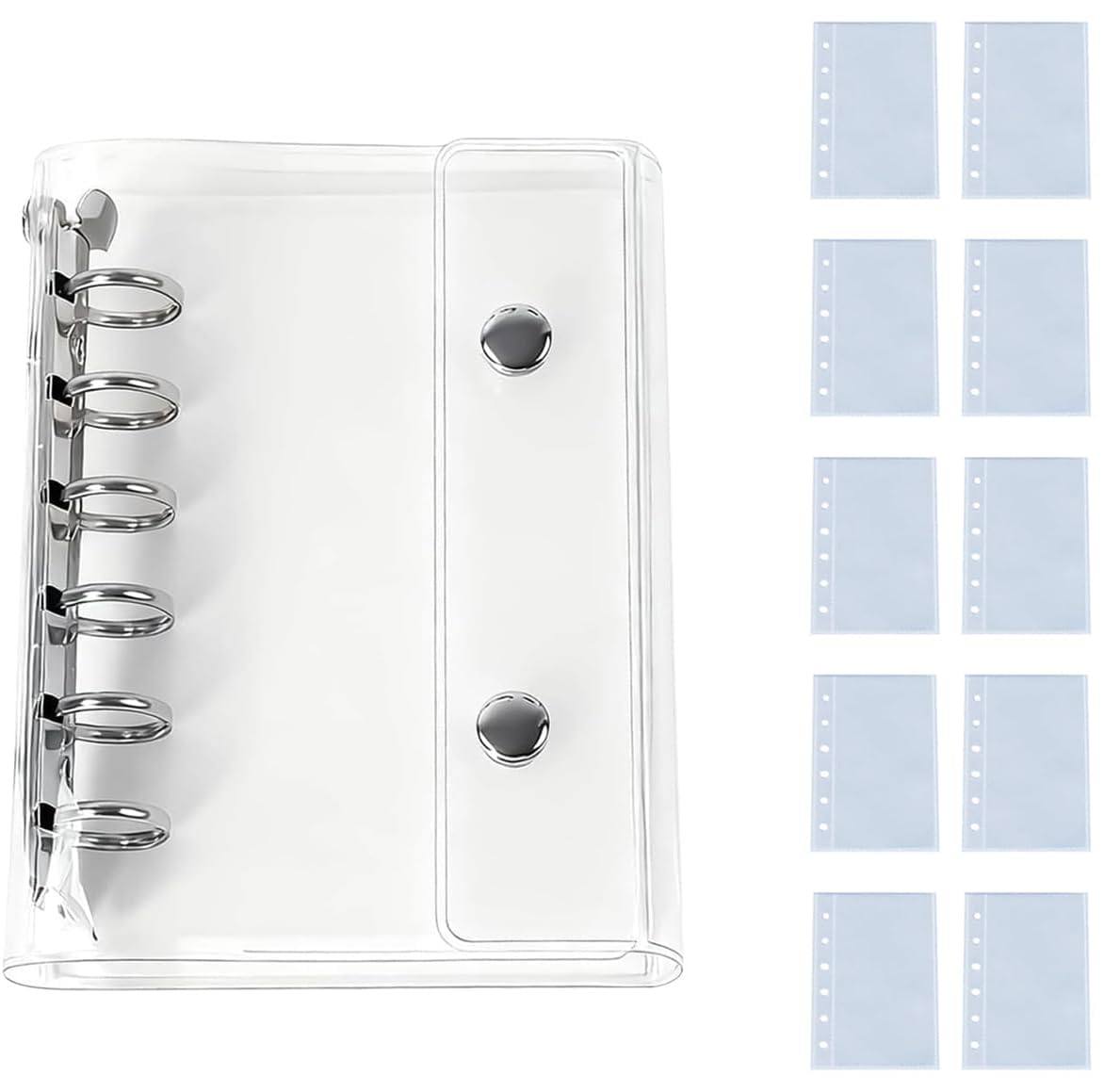 loong シール帳 透明 女の子 はがせる A7サイズ ミニ6穴 シール バインダー シール手帳  ...