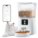 PETSUPER 自動給餌器 猫 アプリ操作 中小型犬用 wifi 3L 早食い防止 定時定量 1日6食 水洗い可能 3重鮮度保持 2WAY給電 お手入れ簡単 手動給餌 日本語対応説明書付き Android/IOS対応 ホワイト