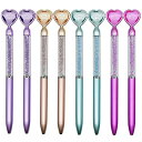 Maydahui おしゃれ ハート クリスタル ダイヤモンド ボールペン 油性 8本セット 0.5mm 黒インクかわいい キラキラ 愛 love 可愛い 文房具...