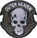 ベルクロワッペン メタルギア OUTER HEAVEN ガイコツ ドクロ スカル (濃灰)