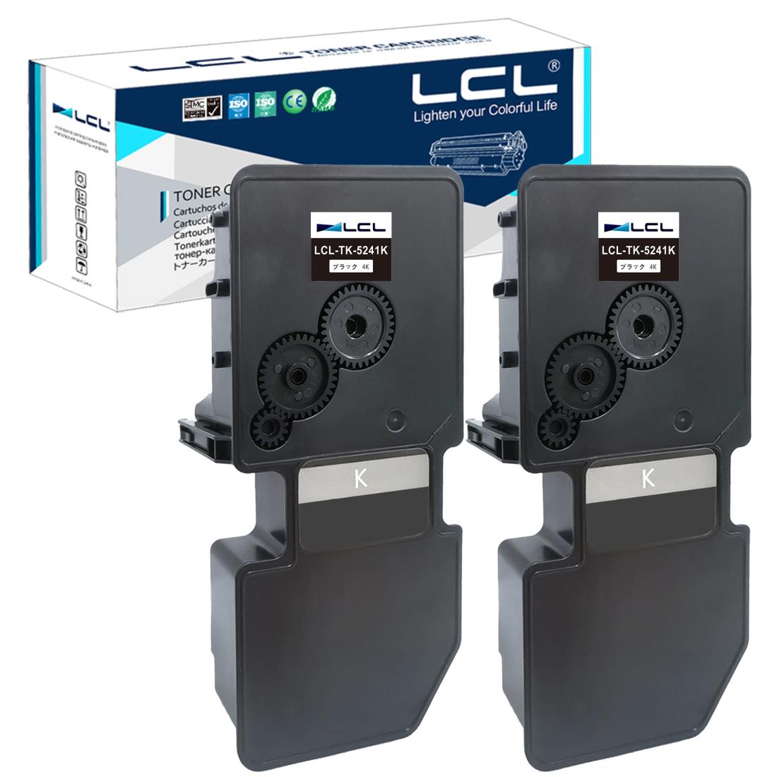 LCL Kyocera用 京セラ用 TK-5241 TK-5241K （2パック ブラック） 互換トナーカートリッジ 対応機種：Kyocera ECOSYS M5526cdn M5526cdw P5026cdw P5026cdn