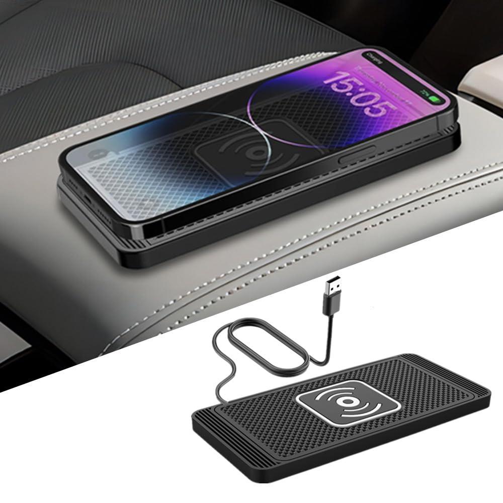 AUSTYLCO 車載ワイヤレス充電器 車用ワイヤレス充電パッド 車の充電器 車のダッシュボード滑り止めマット 携帯電話無線充電マット ワイヤレス充電器 スマートフォン用 Qi機種対応 USB