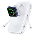 RORRY モバイルバッテリー 大容量 10000mah コンパチブル Apple Watch ワイヤレス充電 スタンド 2本ケーブル内蔵【iPhone用+Type-C】 最大22.5W 携帯充電器 軽量 小型 5台同時充電 急速充電 アップルウォッチ Ultra/9/8/7/SE/6/5/iPhone 14/15/iPad/iPod/AirPods対応 アウト