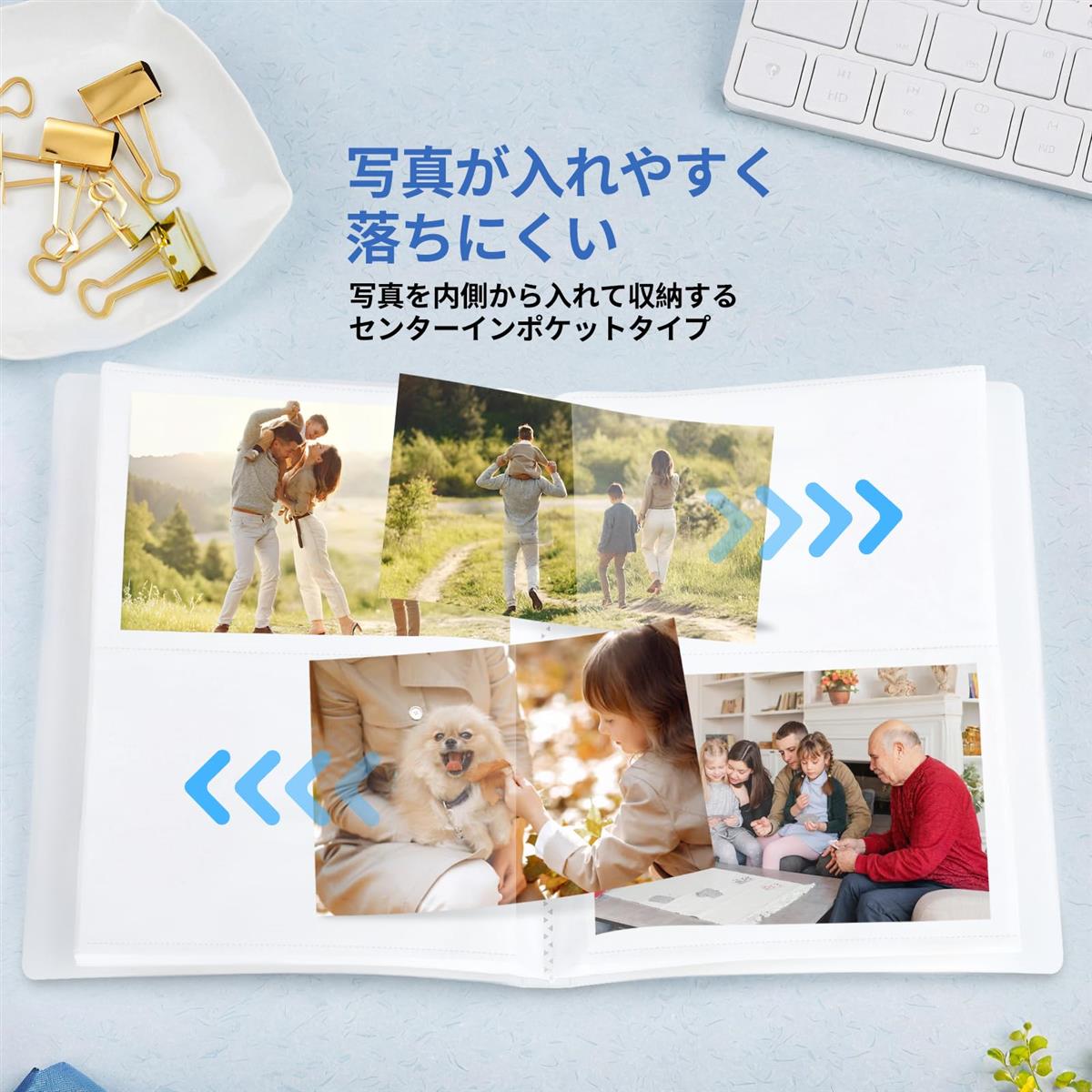 FRETONBA ポケットアルバム Lサイズ対応 透明度の高い フォト アルバム 軽量薄型 フォトブック 最大80枚収納 写真整理 収納便利 コンパクト 写真アルバム 携?便利 防塵 防水 縦写真収納 家族 子供 赤ちゃん 結婚式 卒業式 記念日 旅行 アルバム L判/L-W/ハガキ/DSCサイズ対応 starford-10032083 STARFORD サンプル画像3