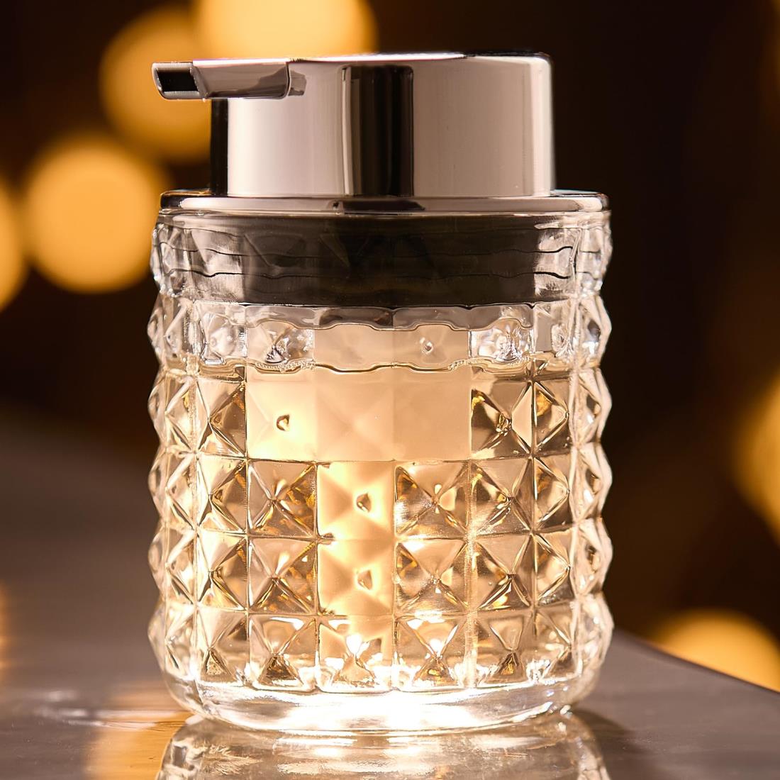 ソープディスペンサー 残量が一目瞭然 ハンドソープ ディスペンサー 広口 シャンプーボトル 手動 ディスペンサー 洗面台 洗剤ボトル ポンプ ディスペンサー シャンプー 食器洗剤 ディスペンサー泡 透明ガラス VOLPONE