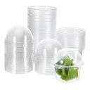 Frcolor デザートカップ 50個 プラカップ 蓋付き 使い捨てプリンカップ プラスチック製 ショットカップ プラスチックのムースカップ ケーキカップ プラ...