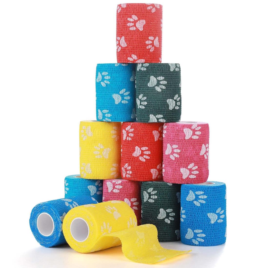 ペットフレックス テーピング 自着性 弾性包帯 バンテージ ペット 犬用 猫 不織布 伸縮性 通気性 厚手..