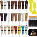 SEISSO 木製品キズ補修 補修クリーム 24色 フローリング/ドアキズ直し 木工 木製の家具 床 傷 すりキズ用 汚れ ウォーターブルー アッシュ シルバー 明るいローズウッド メープル 淡黄色 バンブー ナチュラルイエロー オーク ログ チェリー材 ブラウン チェリーレッド チーク