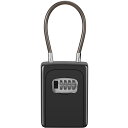 【当店限定!エントリーでポイント10倍】キーボックス 鍵 ボックス ダイヤル式 キー収納 防犯 盗難防止 日本語説明書付き ワイヤー長26cm (ブラック, ワイヤー式)