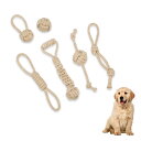 犬用ロープおもちゃ 6個セット ペット用 歯磨き 玩具 噛む 綿 麻 ロープ ストレス解消 小 中 大型犬 に適用