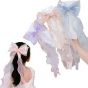 Doyime ヘアクリップ リボン ヘアアクセサリー (3点セット) 蝶結び ヘアピン プリンセス 髪飾り おしゃれ 可愛い 子供 発表会 コスプレ 撮影 誕生日 パーティー 跡がつかないヘアピン ピンク パープル ブルー