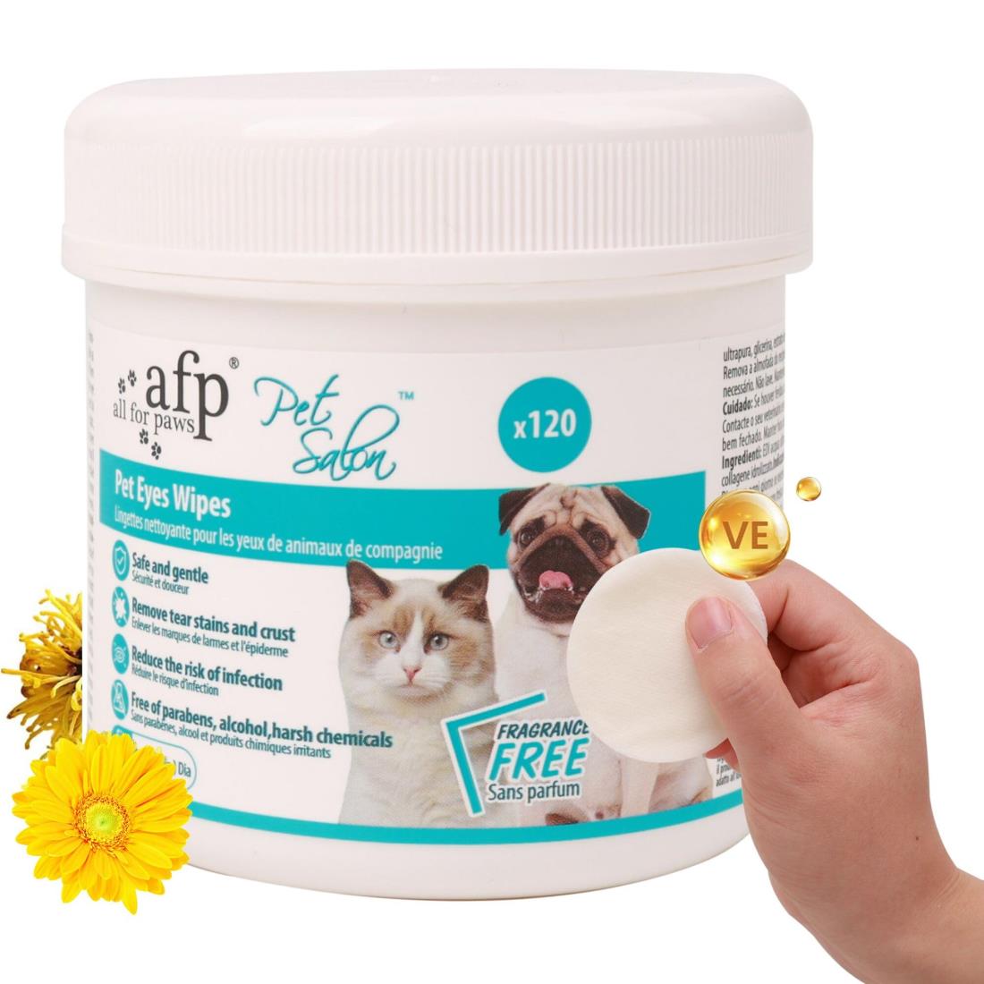 All For Paws ペット用 目やにとりシート 120枚入 涙やけケアシート 厚手 ウェットティッシュ ウェット..