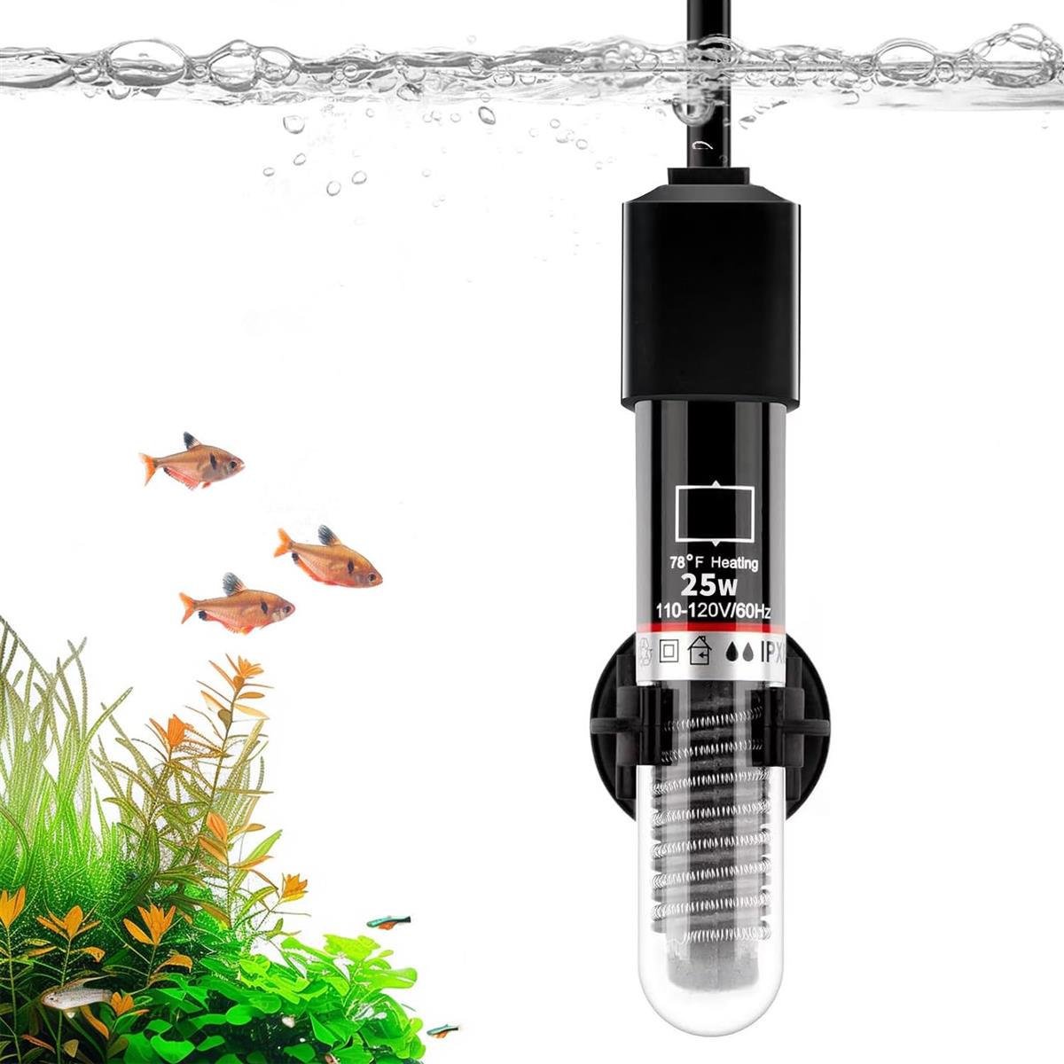 水槽用ヒーター 熱帯魚/金魚/カメ対応 水中水槽ヒーター 水温管理用 石英ガラス 難燃性プラスチック 水..