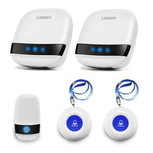 【当店限定!エントリーでポイント10倍】LIOTOIN 呼び出しベル 介護ベル ポケットベル 無線 コール ボタン 警報 システム 呼び鈴 ナースコール 介護 看護 2受信機&3発信機