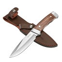 SWISS+TECH ナイフ シースナイフ アウトドアナイフ キャンプナイフ フルタング構造 天然ウッドハンドル 刃渡り約10cm ケース付き