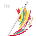 【当店限定!エントリーでポイント10倍】タッチペン iPad ペンシル GOOJODOQ スタイラスペン 高感度 pencil 電量表示/磁気吸着/傾き感知/誤作動防止 軽量 耐摩 USB充電式 2018年以降iPad/Pro/air/Pamini対応