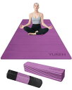 【当店限定!エントリーでポイント10倍】YUREN ヨガマット 折りたたみ 厚め 10mm 幅広80CM X 185CM トレーニングマット TPE材料 ストレ...