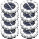 【当店限定!エントリーでポイント10倍】NFESOLAR LEDガーデンライト ソーラーライト 防水600mAh 光センサー おしゃれ 屋外 庭 ライトアップ 外構 エントランス 置き型 埋め込み式 ホワイト(8個セット)