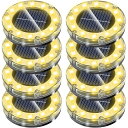 【当店限定!エントリーでポイント10倍】NFESOLAR LEDガーデンライト ソーラーライト 防水 光センサー おしゃれ 屋外 庭 ライトアップ 外構 エントランス 置き型 埋め込み式 樹脂 ブラック、クリア (8個セット)