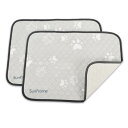【当店限定!エントリーでポイント10倍】Sunframe 洗える ペットシーツ 犬 滑り止め 猫用 ペット トイレマット 防水 吸水 おしっこマット 洗濯機で丸洗い 厚型 かわいい 45x60cm 2枚 グレー