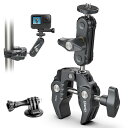 Ulanzi スーパークランプ 360°回転 角度調整 カメラグリッパー・モニター 1/4ネジ カメラホルダー 自転車・バイク・オートバイクリップマウント3/8ネジ Gopro用マウント付き モニターサポート/液晶モニター/アクションカメラ Hero/一眼レフ/ミラーレス/デジタルカメラ/ビデ