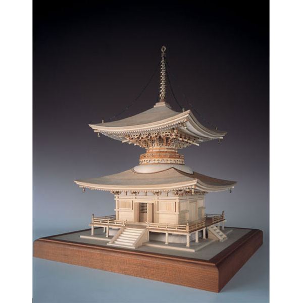 ウッディジョー 1/50 木製模型 石山寺 多宝塔（レーザーカット加工） 木製組立キット