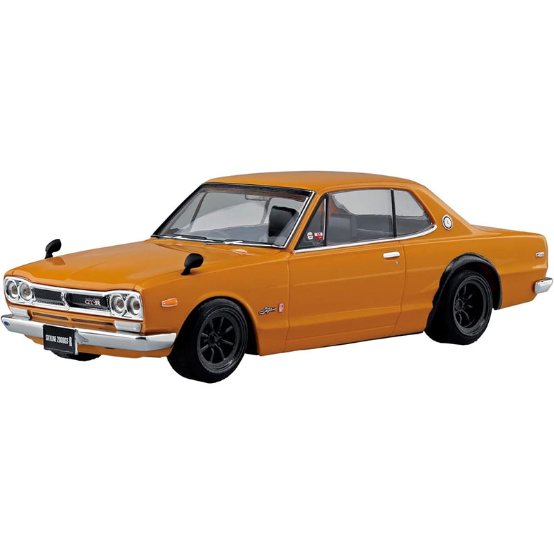 アオシマ プラモデル 1/32 ザ スナップキット No.9-SP4 ニッサン スカイライン 2000GT-R カスタムホイール サファリブラウン