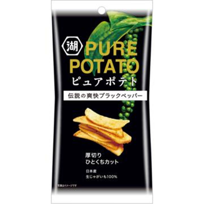 湖池屋 ピュアポテト 伝説の爽快ブラックペッパー 32g （駄菓子 おやつ 遠足 お菓子）のサムネイル