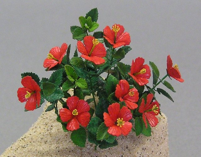 和巧 紙創り ペーパークラフト 1/12 テーブルガーデンキット 花・草 ハイビスカス G-12