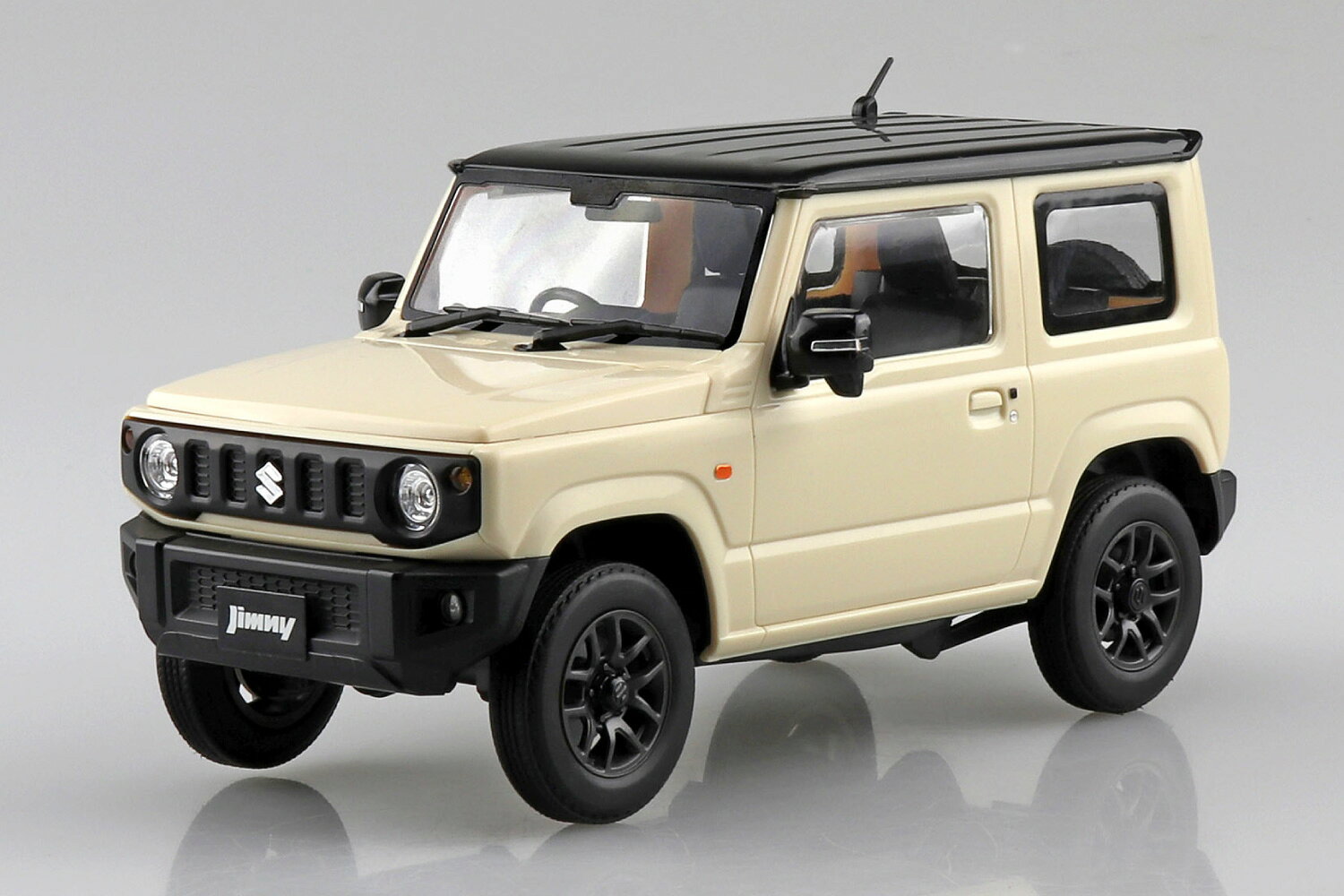 ホビー&雑貨のお店 スターゲートのアオシマ プラモデル 1/24 楽プラ スナップカー No.3-CI JB64 ジムニー 2018 シフォンアイボリーメタリック｜アングル2
