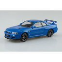 アオシマ プラモデル 1/32 楽プラ スナップキット No.12-BB ニッサン R34スカイライン GT-R ベイサイドブルー