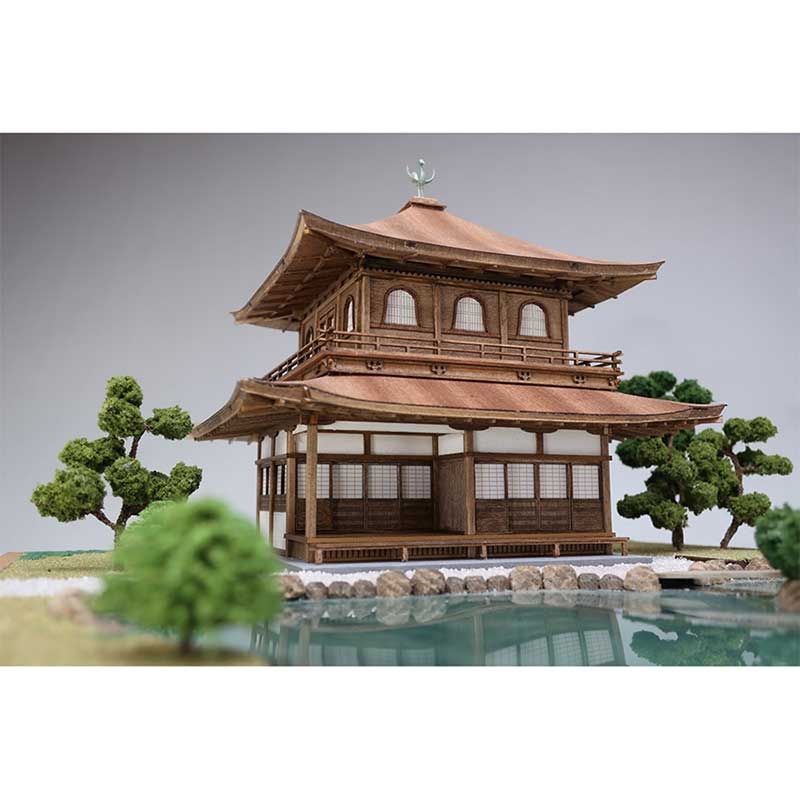 ホビー&雑貨のお店 スターゲートのウッディジョー 木製模型 1/75 慈照寺 銀閣｜アングル2