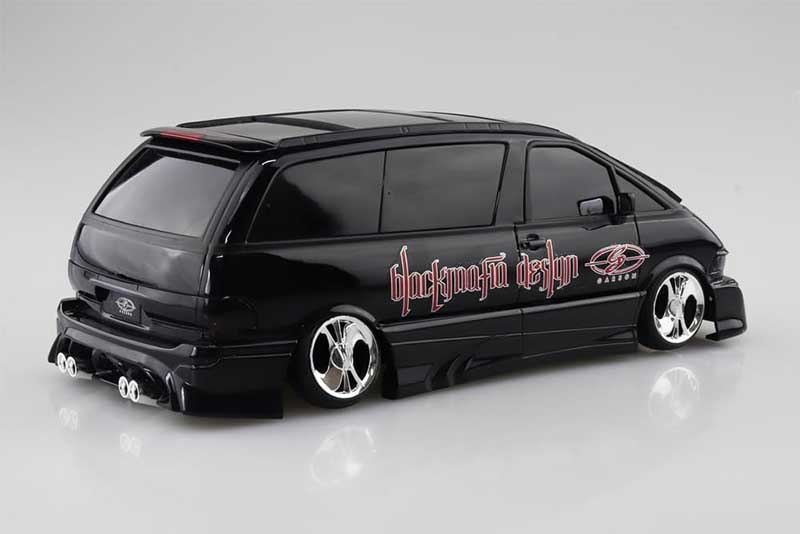 ホビー&雑貨のお店 スターゲートのアオシマ プラモデル 1/24 ザ・チューンドカー No.96 ブラックマフィア TCR11W エスティマ '98 トヨタ｜アングル2