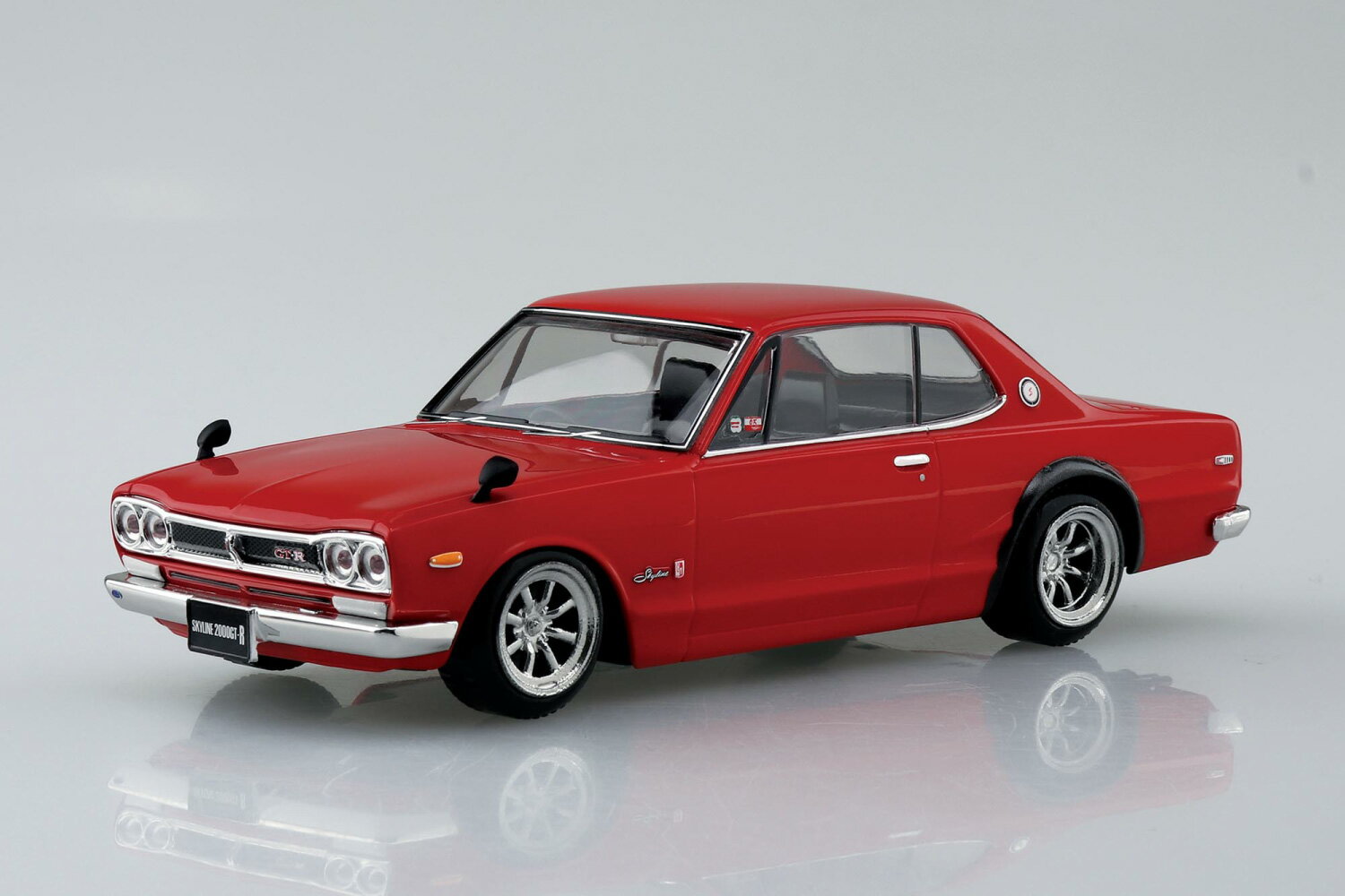 乐天商城 - アオシマ プラモデル 1/32 楽プラ スナップキット No.16CU-RD ニッサン C10 スカイライン 2000GT-R カスタムホイール レッド