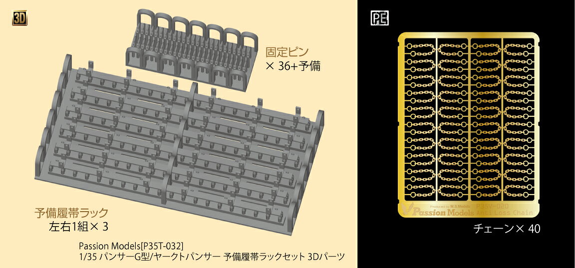 Rakuten - パッションモデルズ 1/35 パンサーG型/ヤークトパンサー 予備履帯ラックセット P35T-032